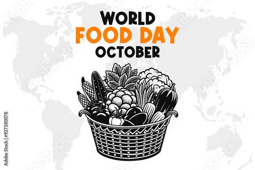 World Food Day Background Vector Global Awareness and Sustainable Food Design