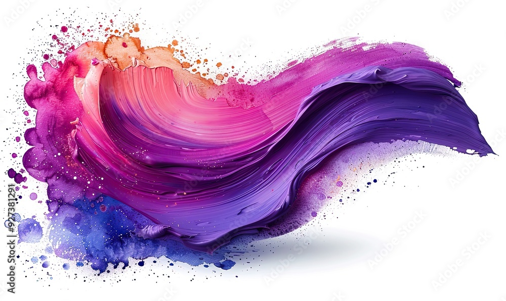 Pink and purple acrylic oil paint brush strokes on a transparent background, isolated. Pink and purple acrylic oil paint brush strokes on a transparent background, isolated.