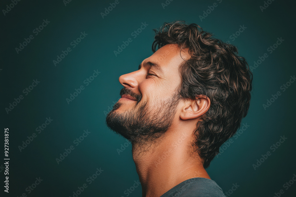 A close up of a man's face with her eyes closed A close up of a man's face with her eyes closed