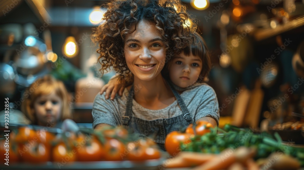 Fototapeta premium Happy Family in the Kitchen