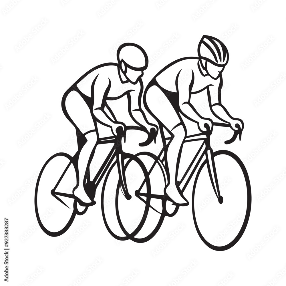Premium Quality Professional Cyclists Outline Silhouette Vector Art. Premium Quality Professional Cyclists Outline Silhouette Vector Art.