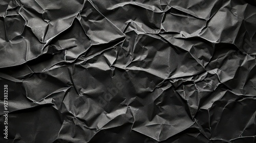 Crumpled Black Paper Texture