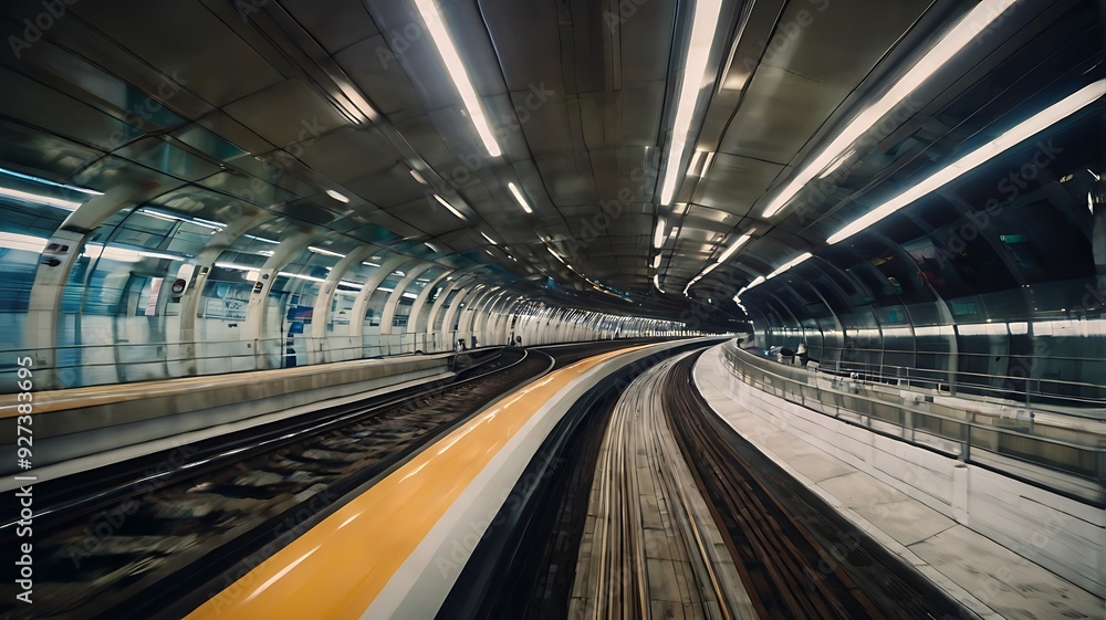 subway train in motion blur subway train in motion blur