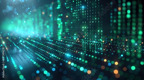 Abstract Digital Binary Code Background