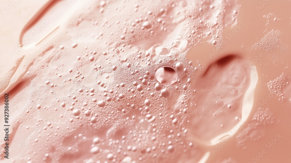 Fototapeta premium Smooth peach gel or creamy bubbly scrub skincare product background