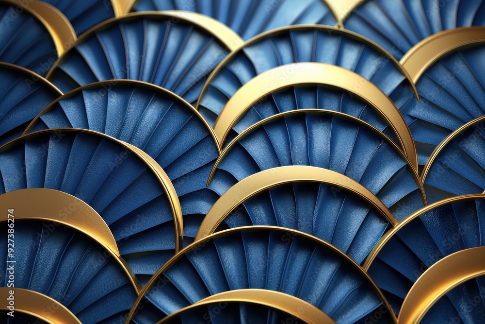 Fototapeta premium Abstract Pattern of Blue and Gold