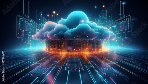 An abstract representation of cloud computing infrastructure powering online services