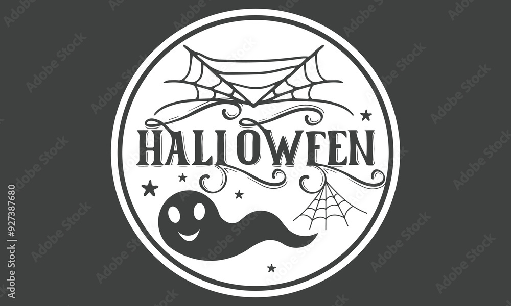 Naklejka premium Halloween Round Sign Stickers And Single Design