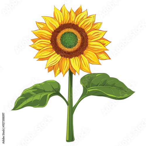 Sunflower vector isolated on white background