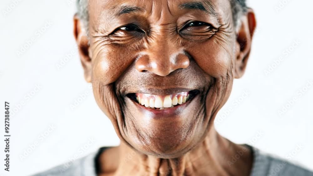 Joyful elderly person's portrait showcasing a warm smile and bright expression Joyful elderly person's portrait showcasing a warm smile and bright expression