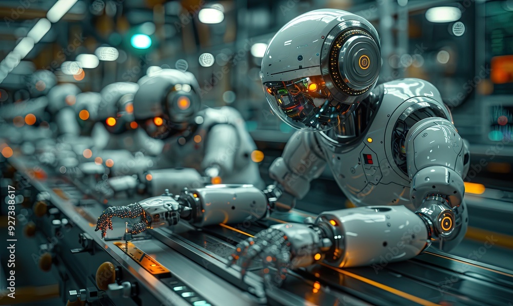 Future robotic arms will perform automated medical procedures with precision for surgical robots and remote hospital equipment, designed with wide banners and information holograms. Future robotic arms will perform automated medical procedures with precision for surgical robots and remote hospital equipment, designed with wide banners and information holograms.