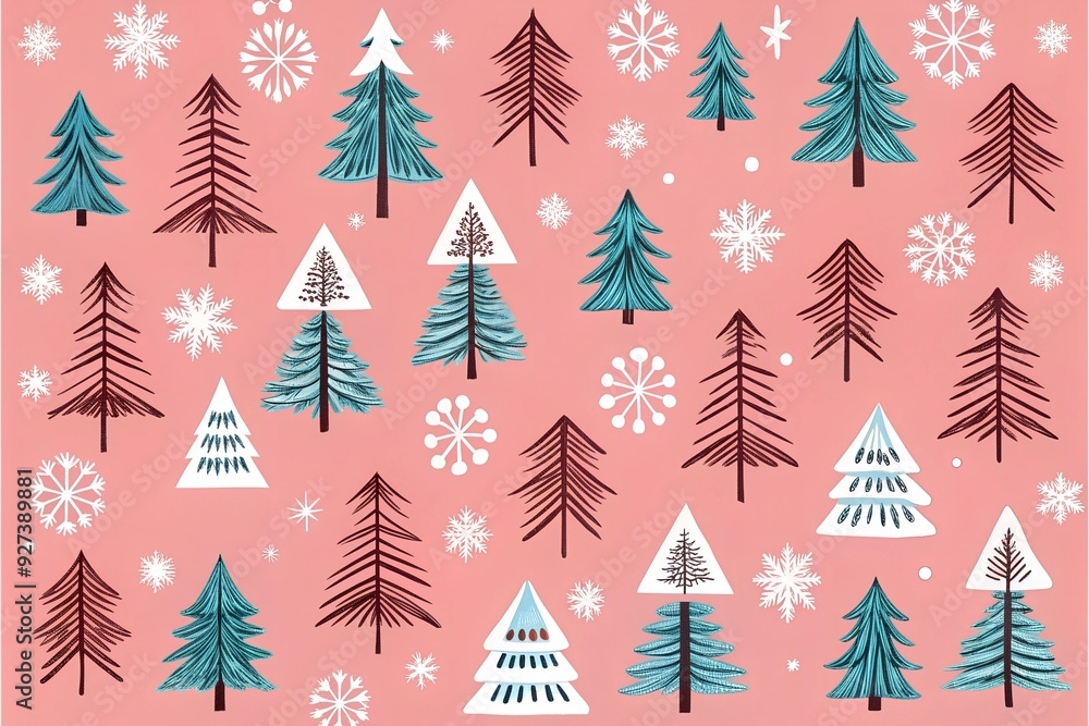 christmas trees seamless pattern christmas trees seamless pattern