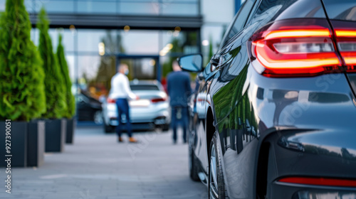 Wallpaper Mural Collection of images showcasing luxury car dealership exteriors and interiors, featuring modern vehicles, car models, and financial concepts. Torontodigital.ca