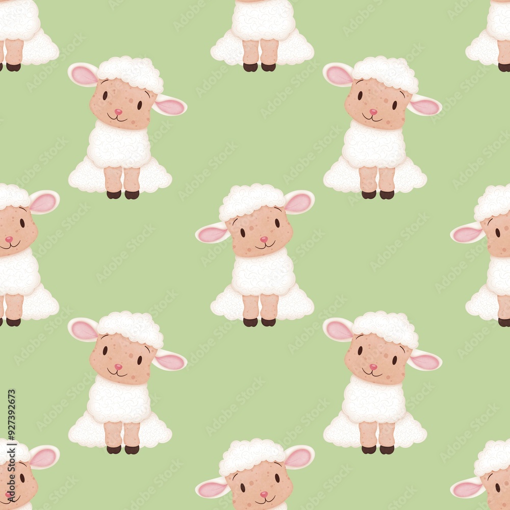 Obraz premium seamless pattern with sheep