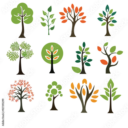 Natural Vector Tree Logo Illustration