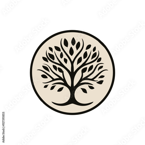 Natural Vector Tree Logo Illustration