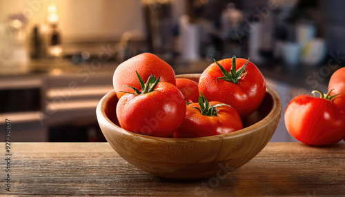 tomato with water drops close up, dark background and light from the back