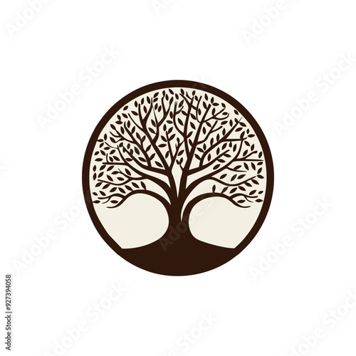 Natural Vector Tree Logo Illustration