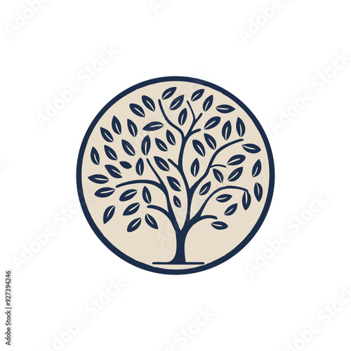 Natural Vector Tree Logo Illustration