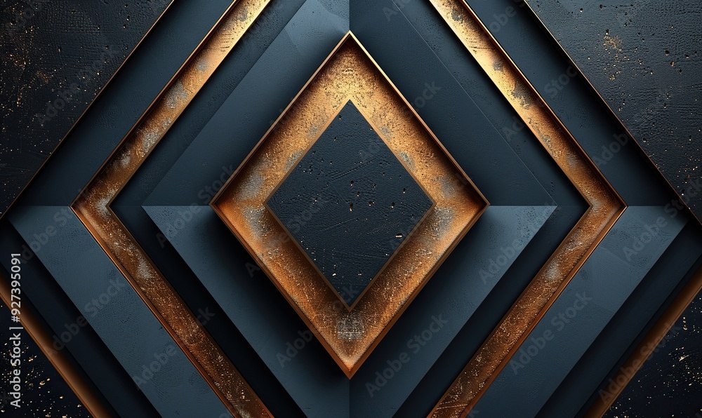 Abstract golden lines on a black background form a luxurious frame with geometric triangle borders, featuring copy space and modern VIP design elements. Abstract golden lines on a black background form a luxurious frame with geometric triangle borders, featuring copy space and modern VIP design elements.