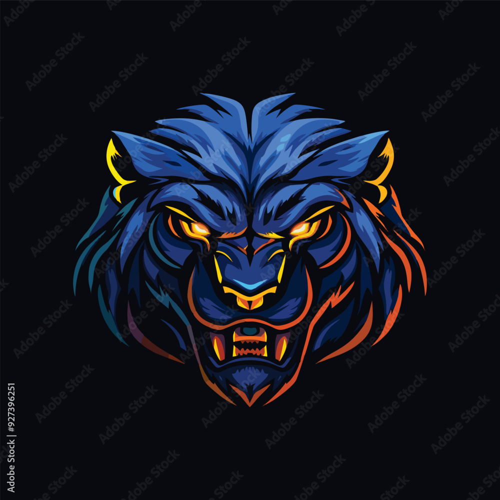 Fototapeta premium angry lion jaguar mascot sport gaming esport logo template