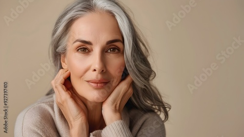 Mature Woman Showcasing Effective Anti Aging Skincare in Soft Flattering Studio Lighting