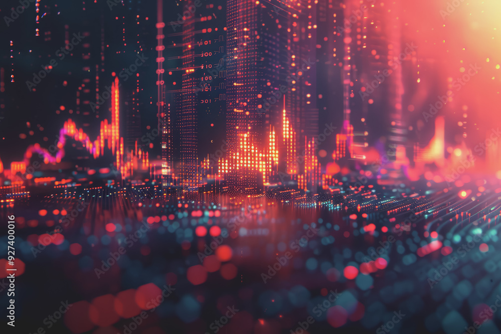 Stock market chart lines and financial graphs on technology abstract background Stock market chart lines and financial graphs on technology abstract background