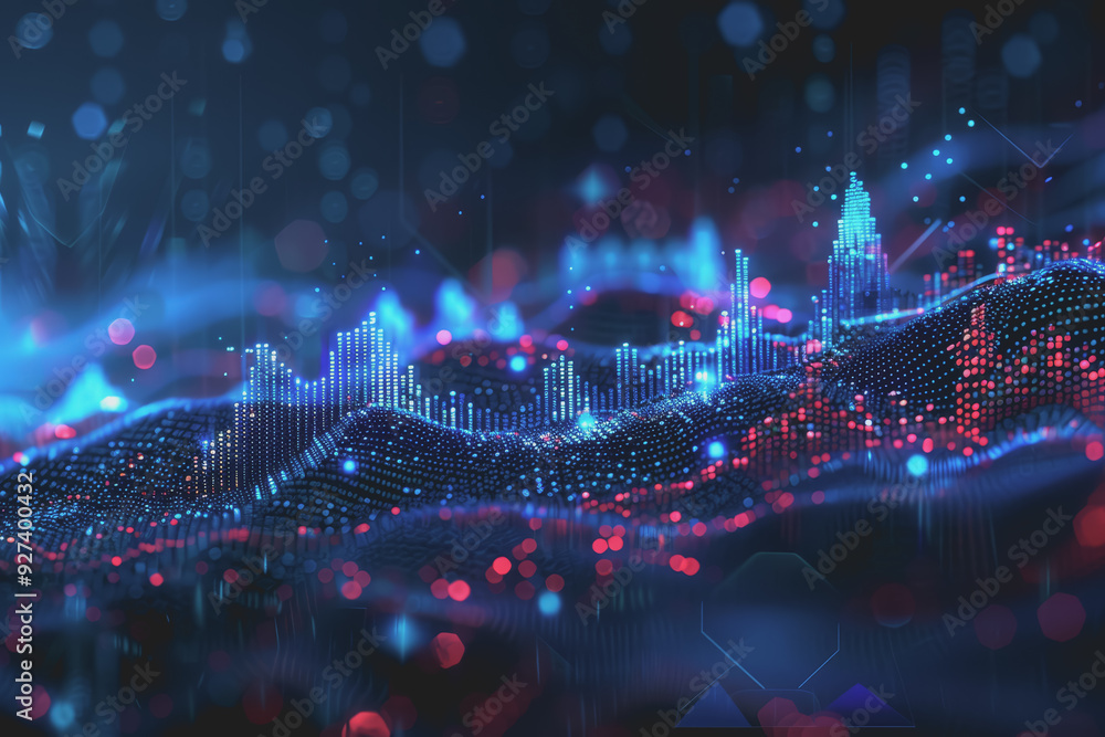 Stock market chart lines and financial graphs on technology abstract background Stock market chart lines and financial graphs on technology abstract background
