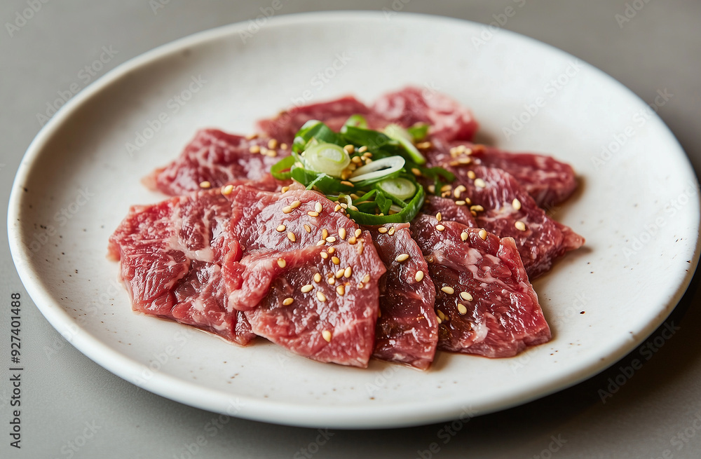 Traditional Korean food beef bulgogi on a plate Traditional Korean food beef bulgogi on a plate
