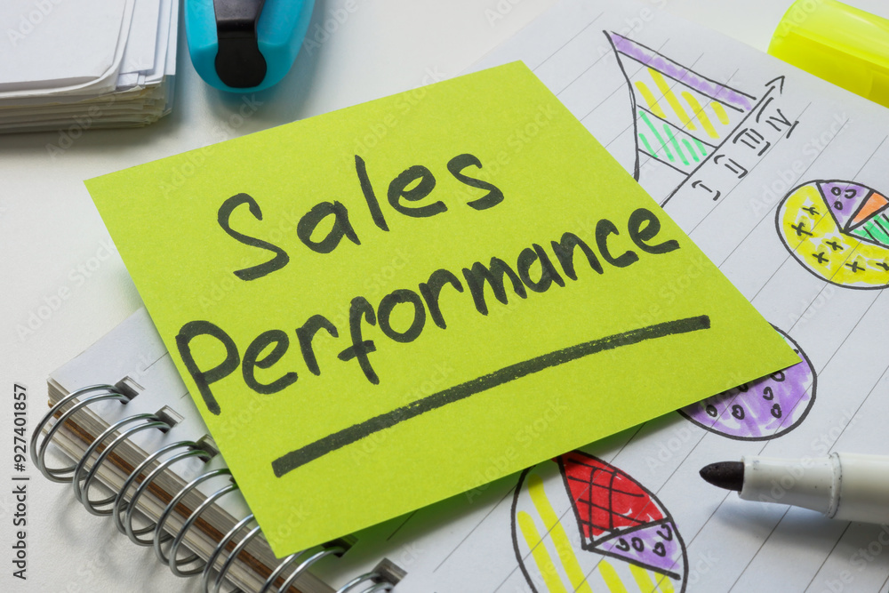 Sales performance with charts and diagrams. Sales performance with charts and diagrams.