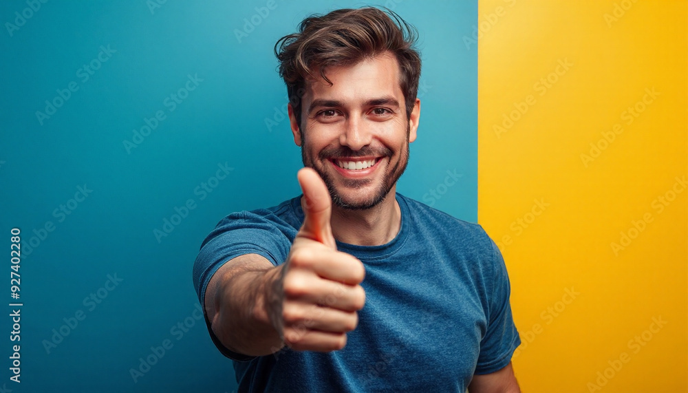 man with thumb up
