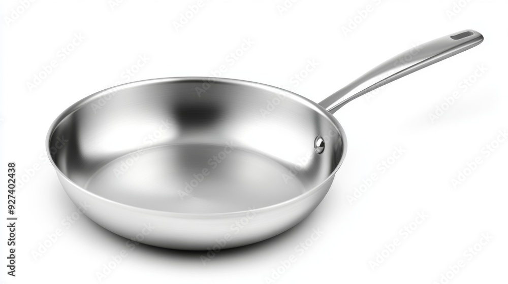 Empty Stainless Steel Pan Isolated on White Background Empty Stainless Steel Pan Isolated on White Background