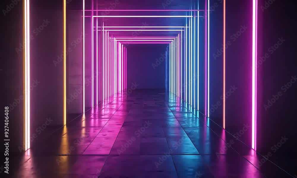 Neon Lights Tunnel Neon Lights Tunnel