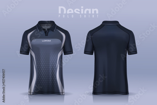 t-shirt polo templates design. uniform front and back view.