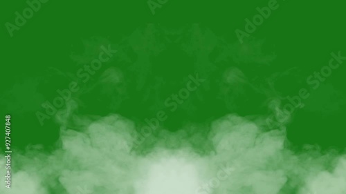 footage of cartoon smoke blowing, with green screen.	