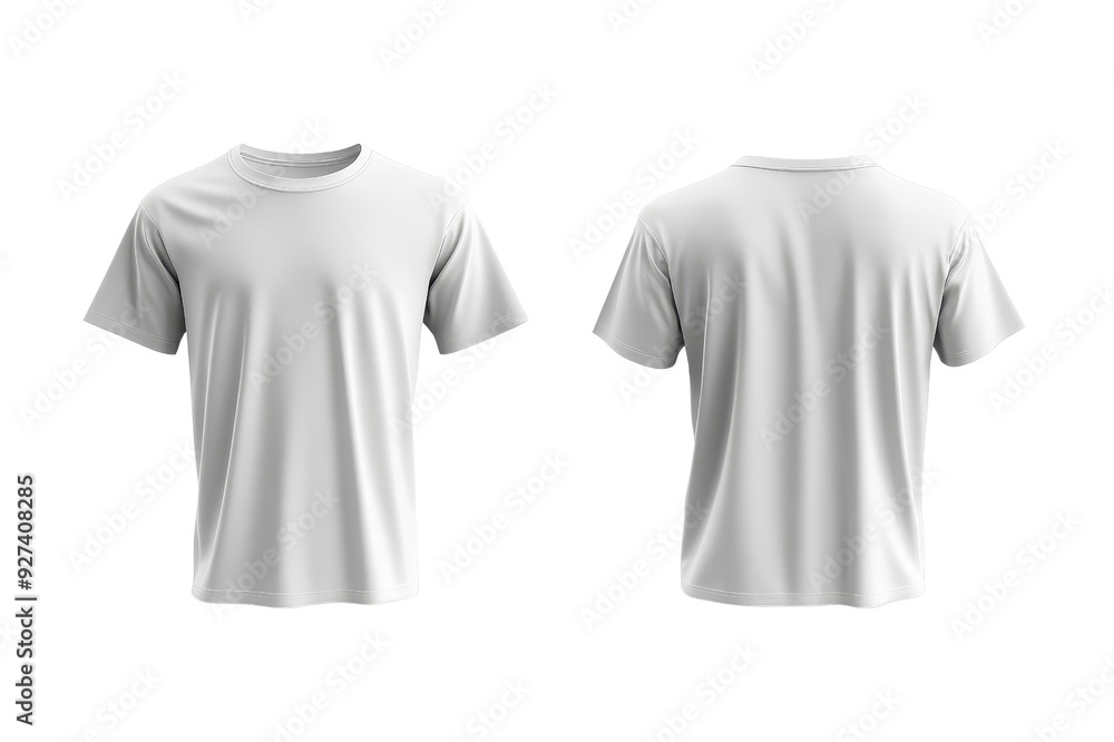 Classic White Plain T-Shirt Mockup with Detailed Front and Back Classic White Plain T-Shirt Mockup with Detailed Front and Back