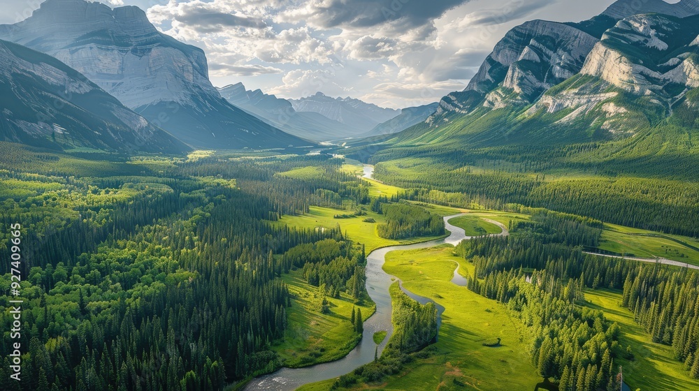 Naklejka premium landscape in the mountains