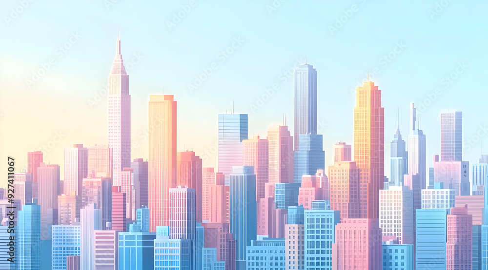 A vibrant city skyline at sunset, showcasing modern architecture with colorful reflections and a tranquil sky. A vibrant city skyline at sunset, showcasing modern architecture with colorful reflections and a tranquil sky.