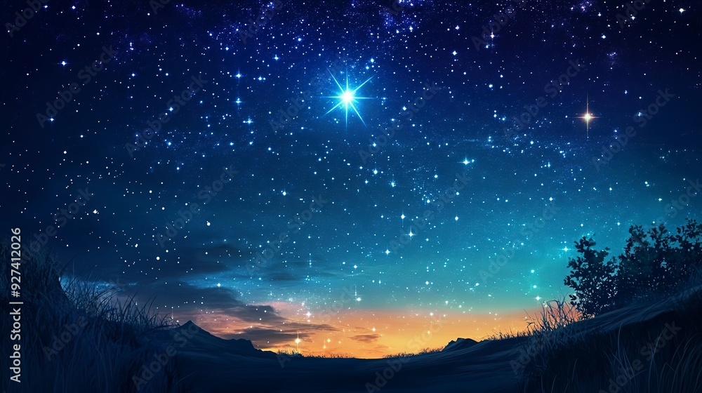 beautiful night sky with star