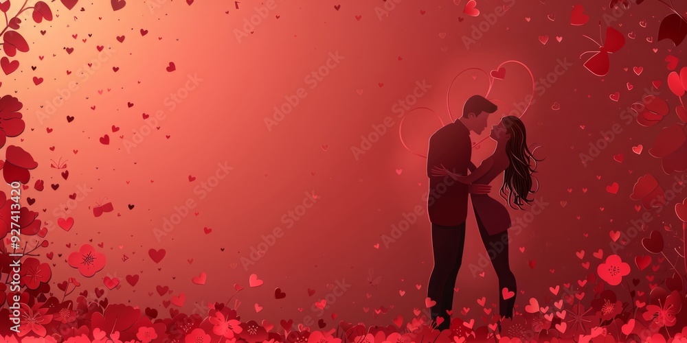 Anime-Inspired Love: A 3D Red Heart Valentine's Day Banner Celebrating the Season of Love Anime-Inspired Love: A 3D Red Heart Valentine's Day Banner Celebrating the Season of Love
