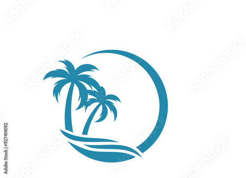 tropical island with trees