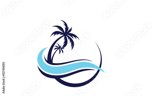 illustration of a tropical island