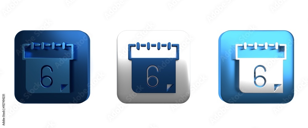 Colorful Calendar icon isolated on white background. Event reminder symbol. Square button. 3D render illustration Colorful Calendar icon isolated on white background. Event reminder symbol. Square button. 3D render illustration