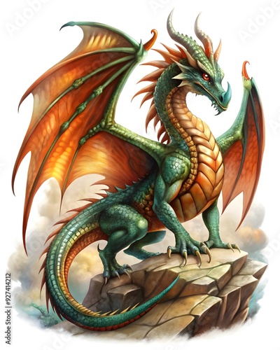 A Majestic Green Dragon