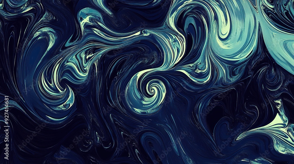 Swirling abstract patterns in shades of blue and cream on a dark background Swirling abstract patterns in shades of blue and cream on a dark background