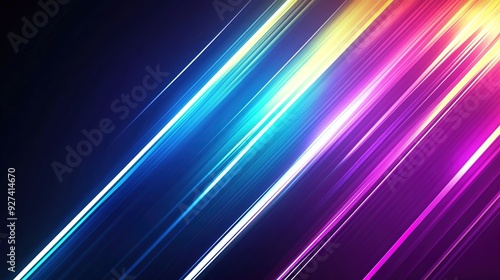 Bright light streaks creating a colorful abstract background at night