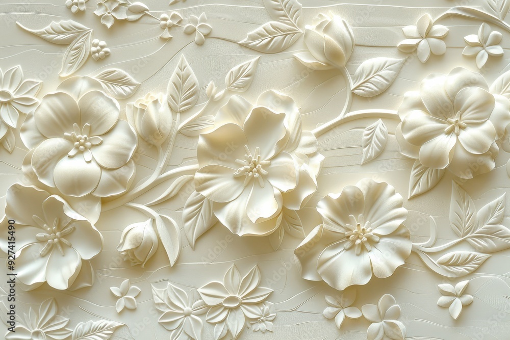 White Floral 3D Wall Art White Floral 3D Wall Art