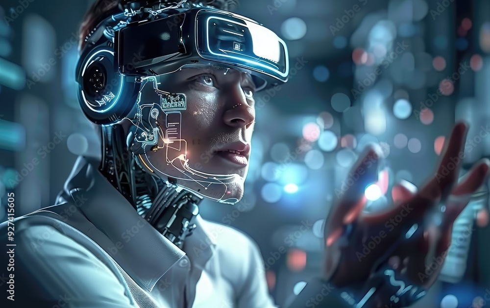 Man using Artificial Intelligence Technology Futuristic 4K Image AI Generated
Man using Artificial Intelligence Technology Futuristic 4K Image AI Generated