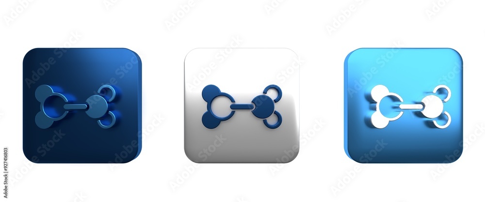 Colorful Molecule icon isolated on white background. Structure of molecules in chemistry, science teachers innovative educational poster. Square button. 3D render illustration Colorful Molecule icon isolated on white background. Structure of molecules in chemistry, science teachers innovative educational poster. Square button. 3D render illustration