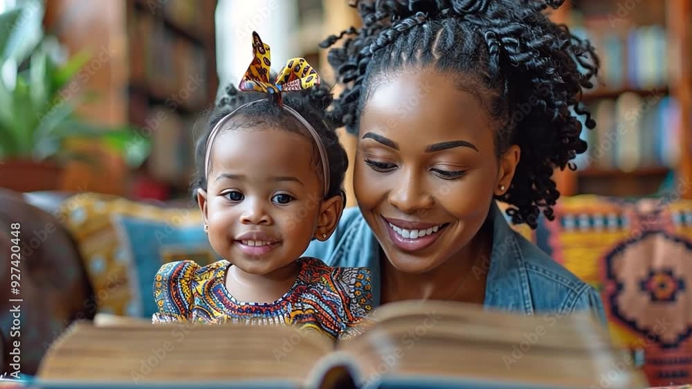 A lovely, contented adult mother who nurtures and unites her mixed-race children. African petite, endearing daughter girl choosing A lovely, contented adult mother who nurtures and unites her mixed-race children. African petite, endearing daughter girl choosing